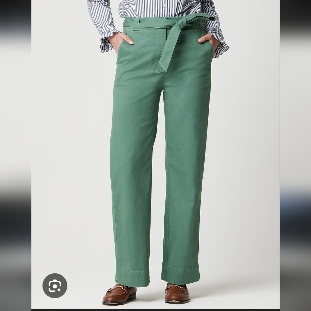 JCREW NWT Twill wide-leg tie-waist chino pant Size 10